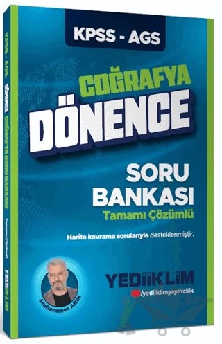 KPSS - AGS Dönence Coğrafya Tamamı Çözümlü Soru Bankası – Muhammet Akın – Yediiklim Yayınları kitap kapağı
