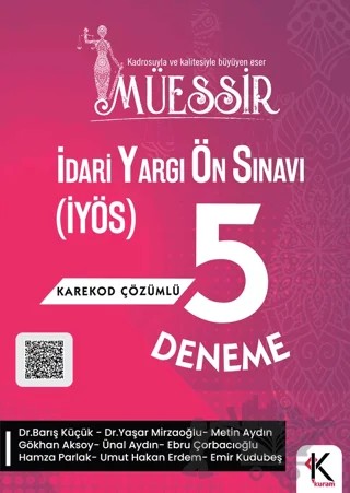 Müessir İdari Yargı Ön Sınavı (İYÖS) 5 Deneme Karekod Çözümlü – Kolektif – Kuram Kitap kitap kapağı