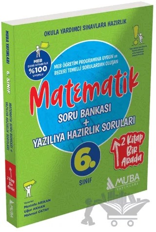 6. Sınıf Matematik Soru Bankası + Yazılıya Hazırlık Soruları 2'Si 1 Arada – Kolektif – Muba Yayınları kitap kapağı