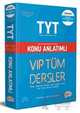 TYT VIP Tüm Dersler Konu Anlatımlı – Kolektif – Editör Yayınevi kitap kapağı