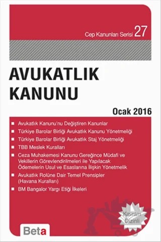 Avukatlık Kanunu – Celal Ülgen – Beta Yayınevi kitap kapağı