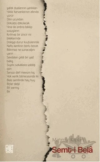 Semt-i Bela – Mahmut Kaplan – Palet Yayınları kitap kapağı