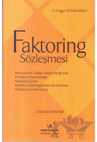 Faktoring Sözleşmesi – Özge Uzun Kazmacı – Vedat Kitapçılık kitap kapağı