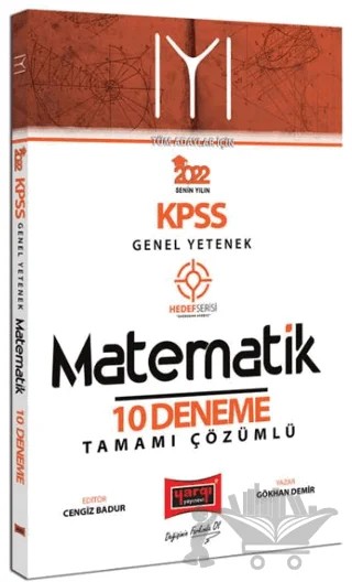 2022 KPSS Genel Yetenek Hedef Serisi IYI Matematik Tamamı Çözümlü 10 Deneme Sınavı – Kolektif – Yargı Yayınevi kitap kapağı