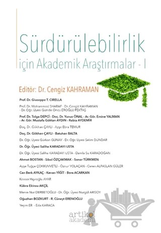 Sürdürülebilirlik için Akademik Araştırmalar - I – Kolektif – Artikel Akademi kitap kapağı
