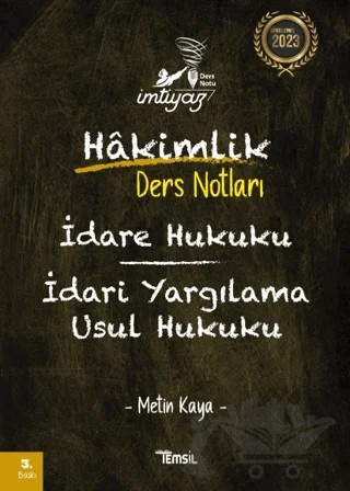 İmtiyaz İdare Hukuku İdari Yargılama Usul Hukuku Hakimlik Ders Notları – Metin Kaya – Temsil Kitap kitap kapağı