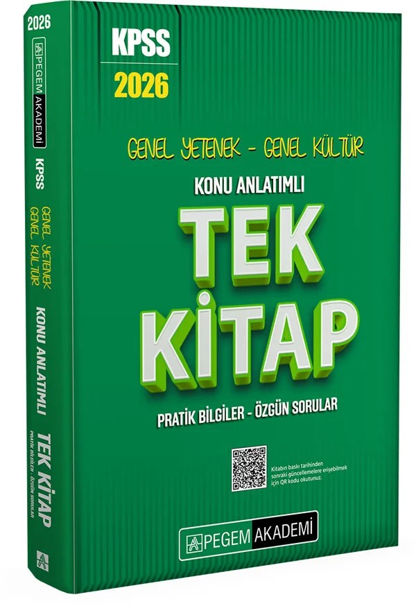 2026 KPSS Genel Yetenek Genel Kültür Konu Anlatımlı Tek Kitap – Kamu Personel Seçme Sınavı – Pegem Akademi Yayıncılık kitap kapağı