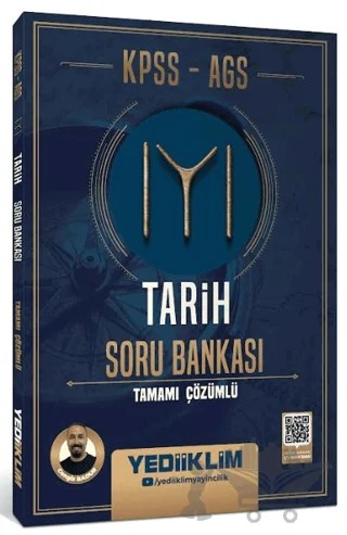 KPSS AGS Tarih Tamamı Çözümlü Soru Bankası – Cengiz Badur – Yediiklim Yayınları kitap kapağı