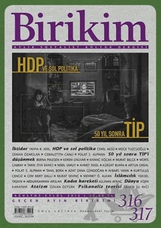 Birikim Aylık Sosyalist Kültür Dergisi Sayı: 316-317 Ağustos Eylül 2015 – Birikim Yayınları kitap kapağı