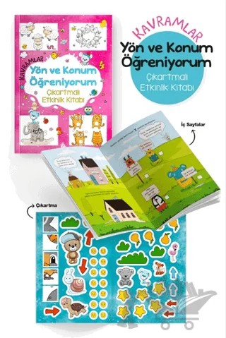 Kavramlar – Yön ve Konum Öğreniyorum – Çıkartmalı Etkinlik Kitabı – Kolektif – Bigkids Yayınları kitap kapağı