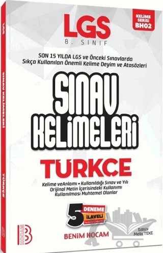 LGS Türkçe Sınav Kelimeleri 5 Deneme İlaveli – Melis Teke – Benim Hocam Yayınları kitap kapağı