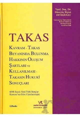 Takas – Hüseyin Murat Develioğlu – Vedat Kitapçılık kitap kapağı