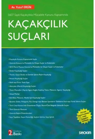 Kaçakçılık Suçları – Yusuf Ergin – Seçkin Yayıncılık kitap kapağı