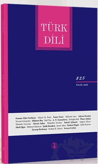 Türk Dili Dergisi Sayı: 825 Eylül 2020 – Türk Dil Kurumu Yayınları kitap kapağı