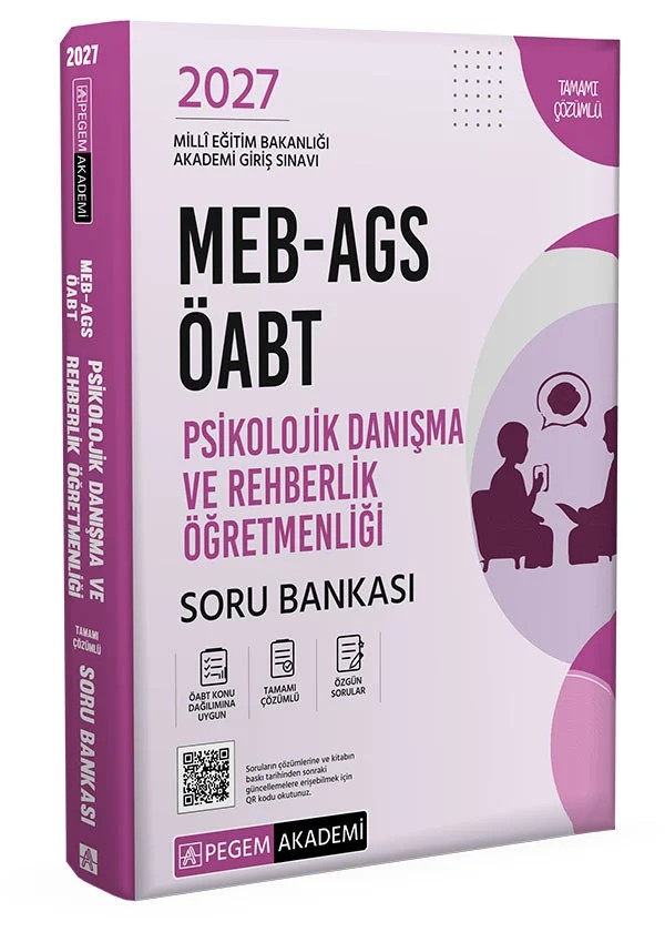 2027 MEB-AGS ÖABT Psikolojik Danışma ve Rehberlik Öğretmenliği Soru Bankası – AGS ÖABT Psikolojik Danışma, Rehberlik Öğretmenliği Soru Bankası – Pegem Akademi Yayıncılık kitap kapağı