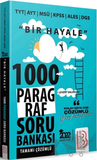 Bir Hayale Serisi Tüm Sınavlar İçin Paragraf Tamamı Çözümlü Soru Bankası – Levent Balkesen – Benim Hocam Yayınları kitap kapağı