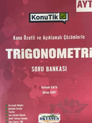 AYT KonuTik Trigonometri Soru Bankası – Kurbani Kaya, Güven Kurt – Okyanus Yayınları kitap kapağı
