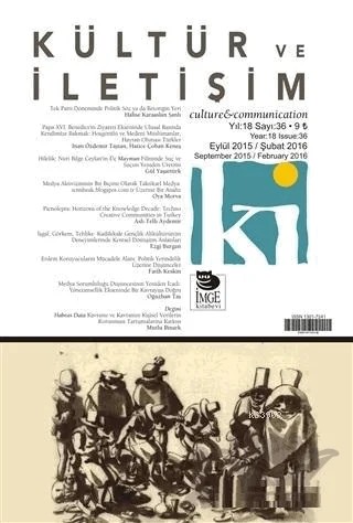 Kültür ve İletişim Sayı: 36 – İmge Kitabevi Yayınları kitap kapağı