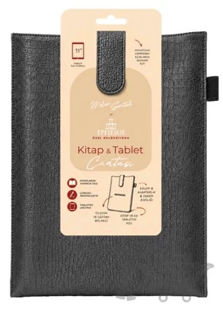 Yeni Nesil Kitap ve Tablet Çantası - Özel Deri Dokulu Antrasit – Kolektif – Ephesus Yayınları kitap kapağı