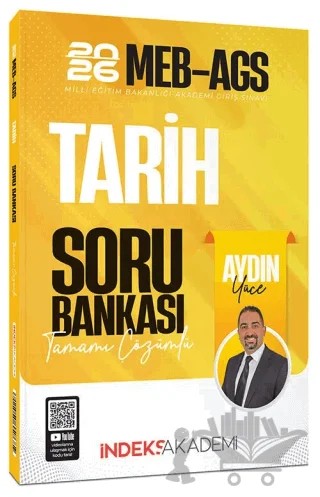 2026 MEB-AGS Tarih Soru Bankası Çözümlü – Aydın Yüce – İndeks Akademi Yayıncılık kitap kapağı