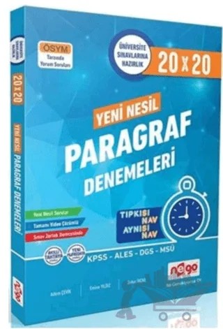 TYT AYT Paragraf Branş Denemeleri – Kolektif – Nego Yayınları kitap kapağı