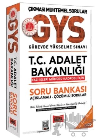 2025 GYS T.C Adalet Bakanlığı Yazı İşleri Müdürü Kadrosu İçin Çözümlü Soru Bankası – Kollektif – Yargı Yayınevi kitap kapağı