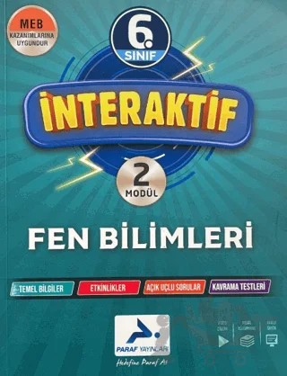 6. Sınıf İnteraktif Fen Bilimleri Soru Kütüphanesi – Kolektif – Paraf Yayınları kitap kapağı