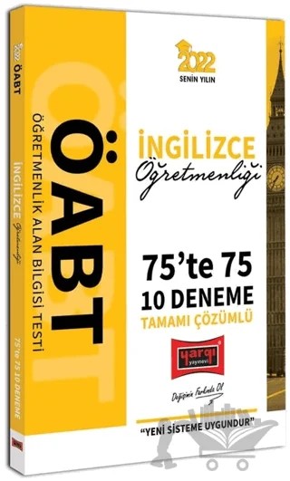 2022 ÖABT İngilizce 75'te 75 10 Deneme Çözümlü – Kolektif – Yargı Yayınevi kitap kapağı