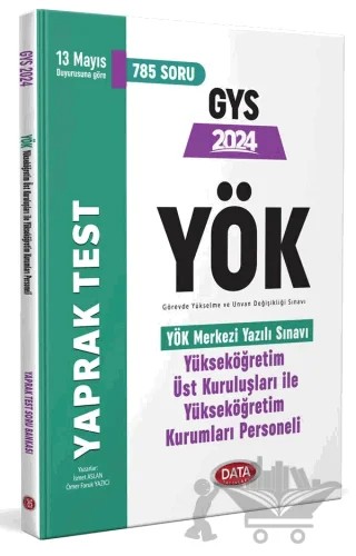 YÖK Üst Kuruluşları ile YÖK Personeli GYS Yaprak Test – İsmet Aslan, Ömer Faruk Yazıcı – Data Yayınları kitap kapağı