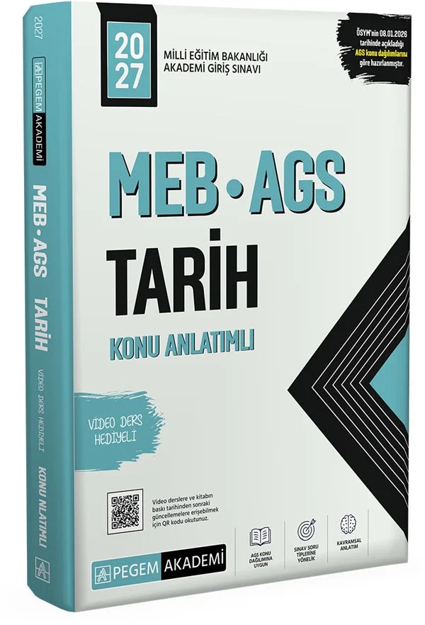 2027 MEB AGS Konu Anlatımlı Tarih – ekibi tarafından özenle oluşturulmuş, geniş kapsamlı yayınlar olacaktır. Pegem Akademi yazar ekibini – Pegem Akademi Yayıncılık kitap kapağı