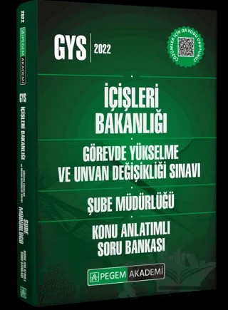 2022 İçişleri Bakanlığı Görevde Yükselme ve Unvan Değişikliği Sınavı Şube Müdürlüğü Konu Anlatımlı Soru Bankası – Kolektif – Pegem Akademi Yayıncılık kitap kapağı