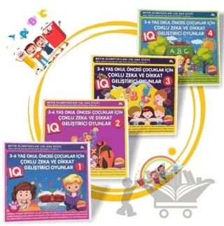 3 - 6 Yaş Okul Öncesi Çocuklar İçin Zeka ve Dikkat Geliştiren Oyunlar ( 4 Kitap Set) – Bahar Çelik – Ekinoks Yayın Grubu kitap kapağı