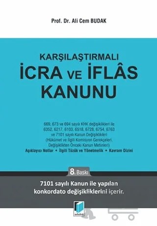 Karşılaştırmalı İcra ve İflas Kanunu – Ali Cem Budak – Adalet Yayınevi kitap kapağı