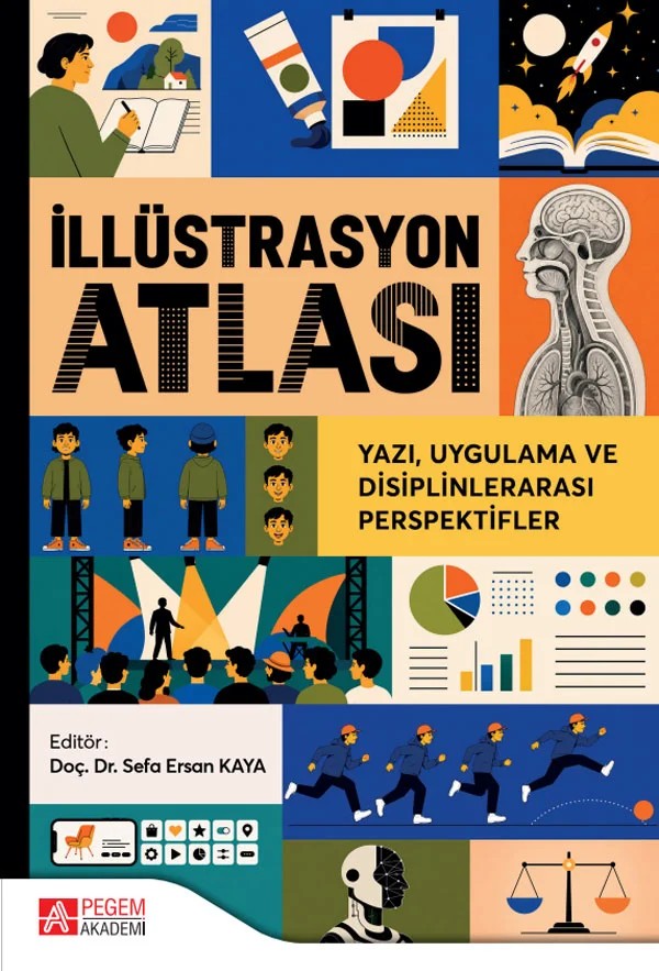 İllüstrasyon Atlası Yazı Uygulama ve Disiplinlerarası Perspektifler – Pegem Akademi Yayıncılık kitap kapağı
