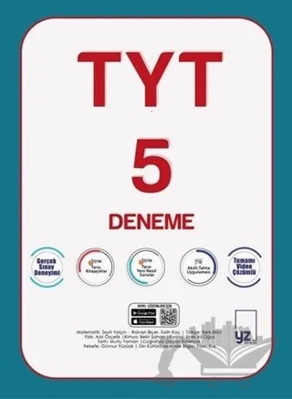 YZ YKS TYT 5 Deneme Sınavı Video Çözümlü – Kolektif – YZ Yayınları kitap kapağı