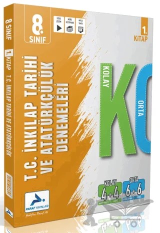 8. Sınıf T.C. İnkılap Tarihi ve Atatürkçülük Kolay Orta Branş Deneme - 1. Kitap – Kolektif – Paraf Yayınları kitap kapağı