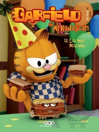 Garfield ile Arkadaşları 12 - Lazanya Mazanya – Jim Davis – Yapı Kredi Yayınları kitap kapağı