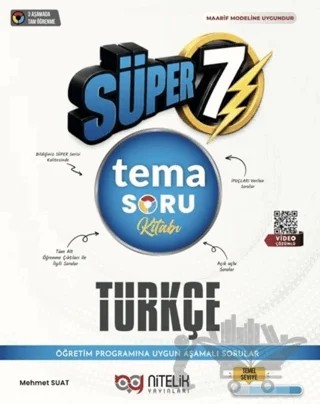 7. Sınıf Tema Türkçe Süper Soru Kitabı – Mehmet Suat – Nitelik Yayınları kitap kapağı
