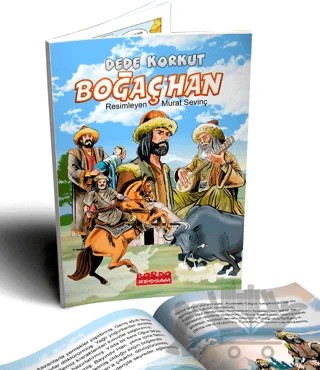 Dede Korkut Hikayeleri Boğaçhan (Renkli Resimli 1. ve 2. Sınıflara - 6+Yaş) – Kolektif – Bordo Ressam kitap kapağı