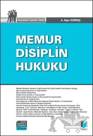 Memur Disiplin Hukuku – A. Alper Durmuş – Adalet Yayınevi kitap kapağı