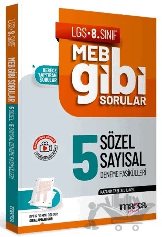 LGS 8. Sınıf MEB Gibi Sorular Fasiküller Halinde 5 Sözel ve Sayısal Deneme – Kolektif – Marka Yayınları kitap kapağı