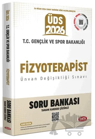T.C. Gençlik ve Spor Bakanlığı Fizyoterapist ÜDS Soru Bankası - Karekod Çözümlü – Kolektif – Data Yayınları kitap kapağı