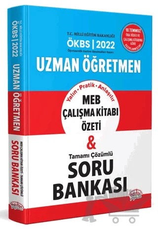 2022 Uzman Öğretmen MEB Çalışma Kitabı Özeti ve Tamamı Çözümlü Soru Bankası – Kolektif – Editör Yayınevi kitap kapağı