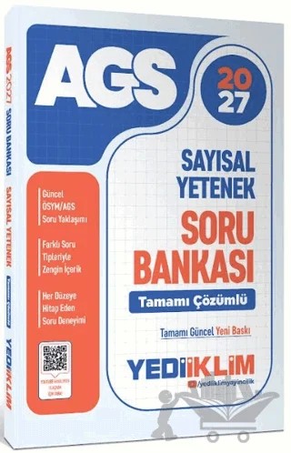 2027 MEB AGS Sayısal Yetenek Tamamı Çözümlü Soru Bankası – Kolektif – Yediiklim Yayınları kitap kapağı