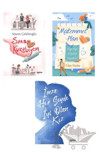 Romantiklere Özel Set (3 Kitap) – Sinem Çelebioğlu, Elçin Barlas, Özge Ilık – 25m2 Kitap kitap kapağı