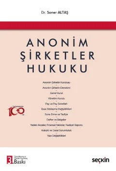 Anonim Şirketler Hukuku – Soner Altaş – Seçkin Yayıncılık kitap kapağı