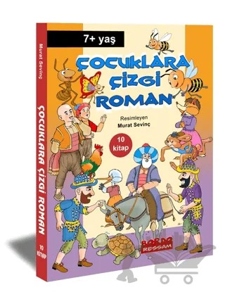 Çocuklara Çizgi Roman - Renkli Resimli 10 Kitap set – Murat Sevinç – Bordo Ressam kitap kapağı