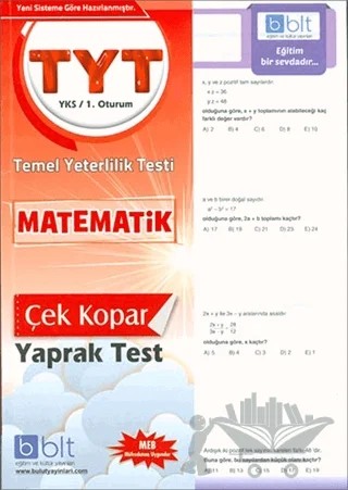 TYT - YKS 1. Oturum Matematik Çek Kopar Yaprak Test – Kolektif – Bulut Eğitim ve Kültür Yayınları kitap kapağı