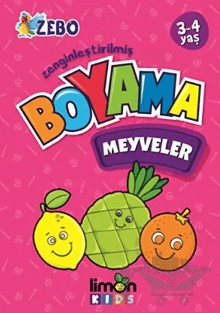 3-4 Yaş Zenginleştirilmiş Boyama - Meyveler – Kolektif – limonKIDS kitap kapağı