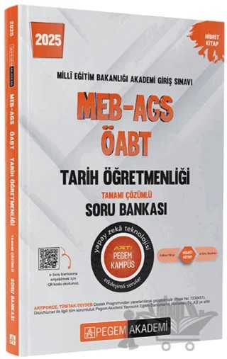 2025 MEB-AGS-ÖABT Tarih Öğretmenliği Tamamı Çözümlü Soru Bankası – Kollektif – Pegem Akademi Yayıncılık kitap kapağı